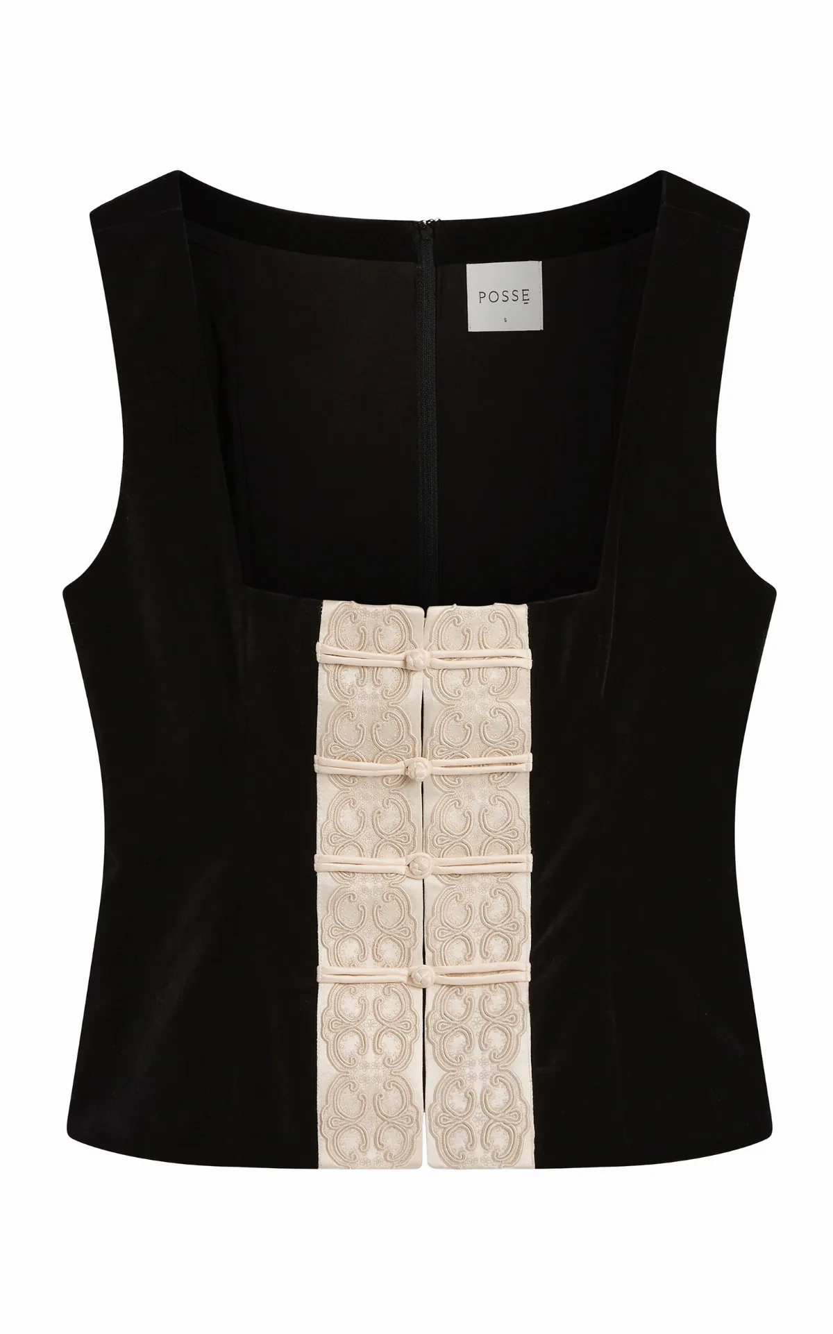 Florian Embroidered Cotton Velvet Top by Posse