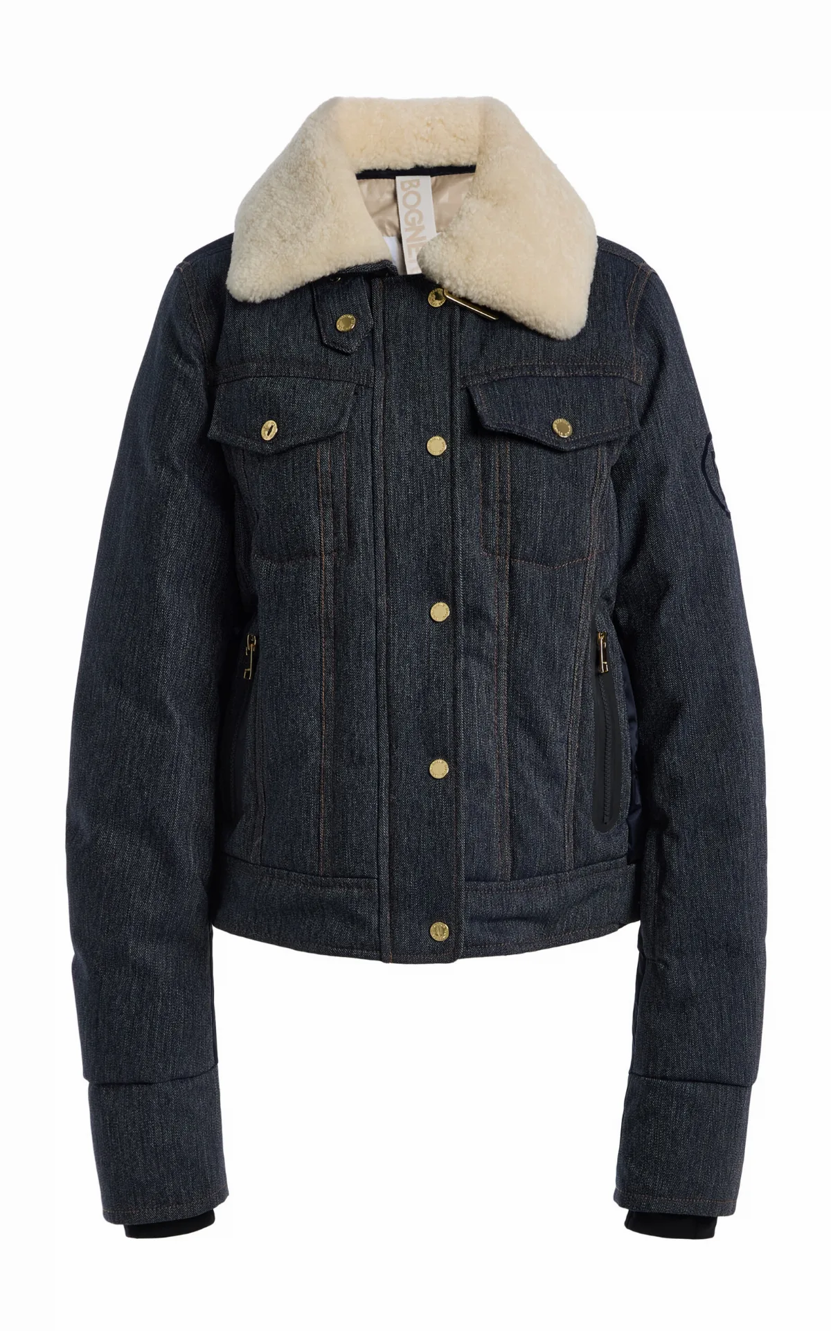 Dena Shearling-Trimmed Denim Down Ski Jacket by Bogner