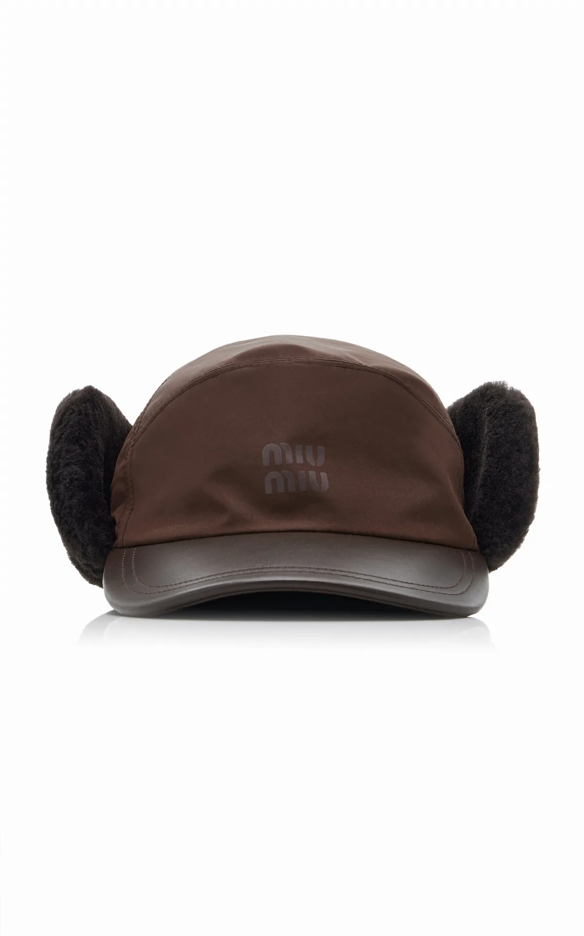 Shearling-Trimmed Canvas Cap by Miu Miu