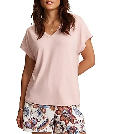 Kauai Solid Stretch Jersey V-Neck Short Sleeves Relaxed Fit T-Shirt by Tommy Bahama