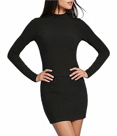 Sparkle Knit Mock Neck Long Sleeve Top by GB