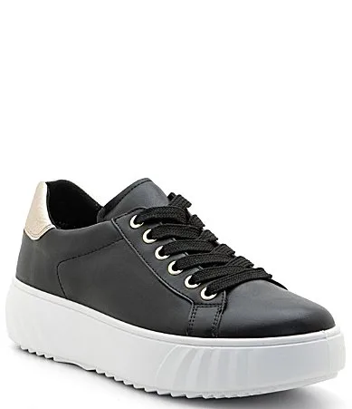 Mikky Leather Lace Up Platform Cupsole Sneakers by Ara
