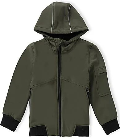 Long Sleeve Hooded Soft Shell Bomber Jacket by Urban Republic