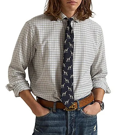 Classic Fit Tattersall Twill Long Sleeve Woven Shirt by Polo Ralph Lauren