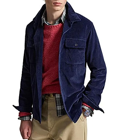 Classic Fit Corduroy Long Sleeve Woven Camp Shirt by Polo Ralph Lauren