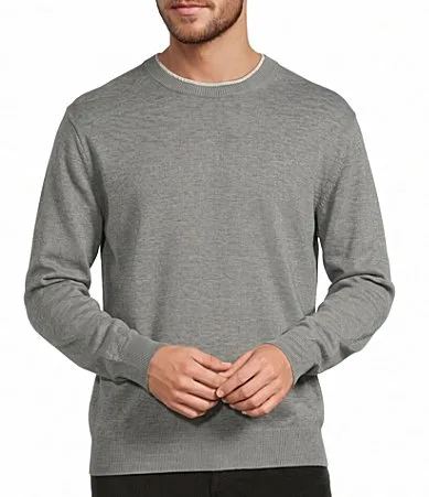 Solid Crew Neck Pullover Sweater by Roundtree & Yorke