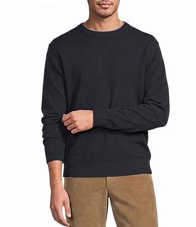 Solid Crew Neck Pullover Sweater by Roundtree & Yorke
