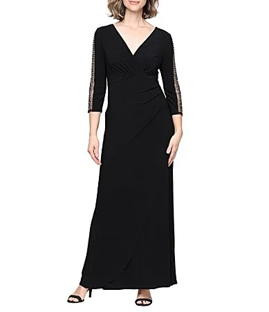 Beaded Illusion Gown by Alex Evenings
