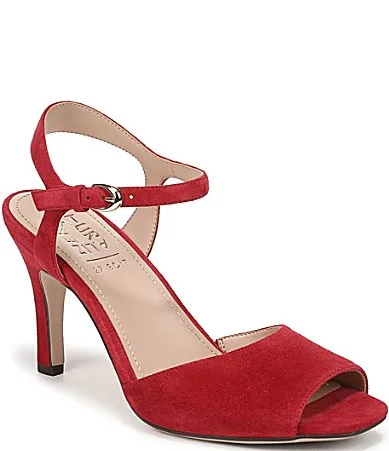 Autumn Suede Ankle Strap Peep Toe Dress Pumps by Naturalizer