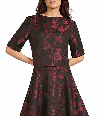 Sigi Recycled Wool-Blend Floral Crew Neck Short Sleeve Coordinating Shirt by Bryn Walker