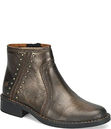 Cincy Studded Metallic Leather Booties by Born