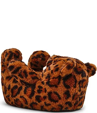 Buddies Leopard Print Faux Fur Bear Slippers by Steve Madden