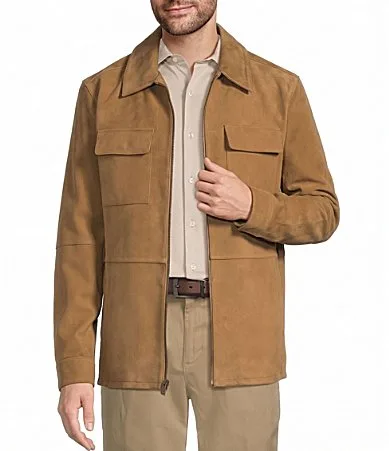 Suede Full Zip Shirt Jacket