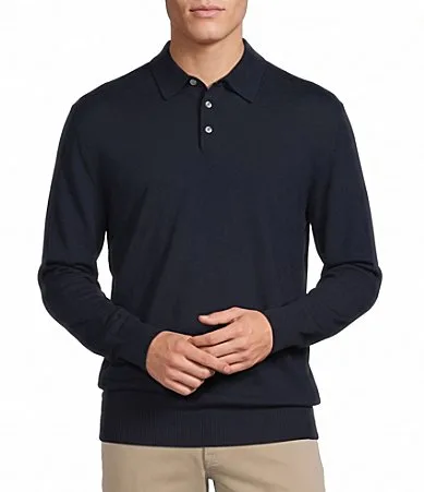Blue Label Solid Wool Polo Sweater by Cremieux