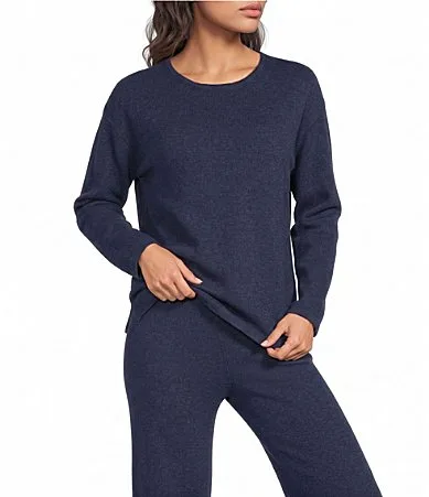 Long Sleeve Crew Neck Coordinating Cashmere Sleep Top by Van Winkle & Co