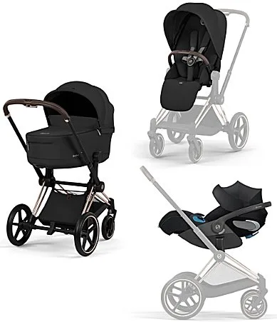 ePrim Stroller Cloud T Infant Car Seat PRIAM Fold Lux Carry Cot Travel System Bundle by Cybex