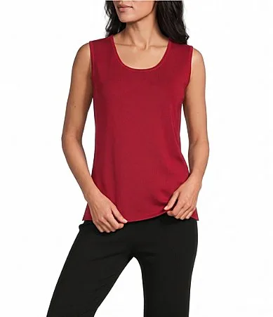 Knit Scoop Neck Sleeveless Tank