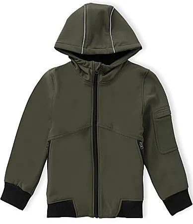 Long Sleeve Hooded Soft Shell Bomber Jacket by Urban Republic