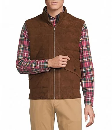 Quilted Suede Vest by Cremieux
