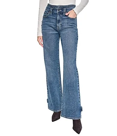 DKNY Jeans by Donna Karan Wide Leg Adjustable Tab Jeans by Donna Karan