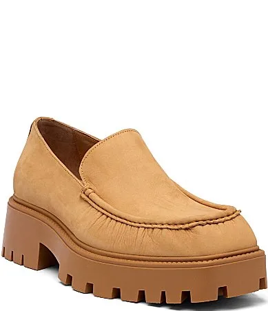 Mercer Nubuck Pleated Lug Loafers by Marc Nolan