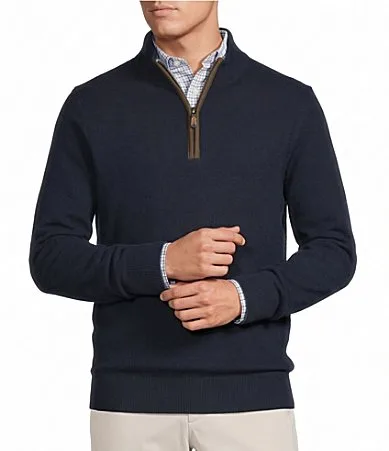 Cremieux Blue Label Solid Quarter Zip Cashmere Sweater by Cremieux
