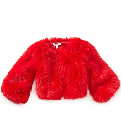 Clarice Faux Fur Long Sleeve Coat by GB