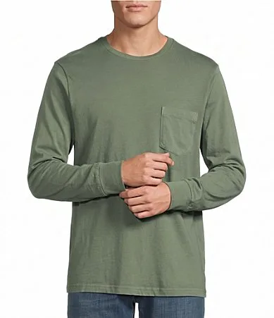 Solid Long Sleeve Pocket T-Shirt by Cremieux