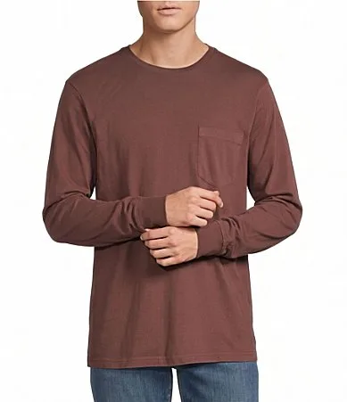 Solid Long Sleeve Pocket T-Shirt by Cremieux