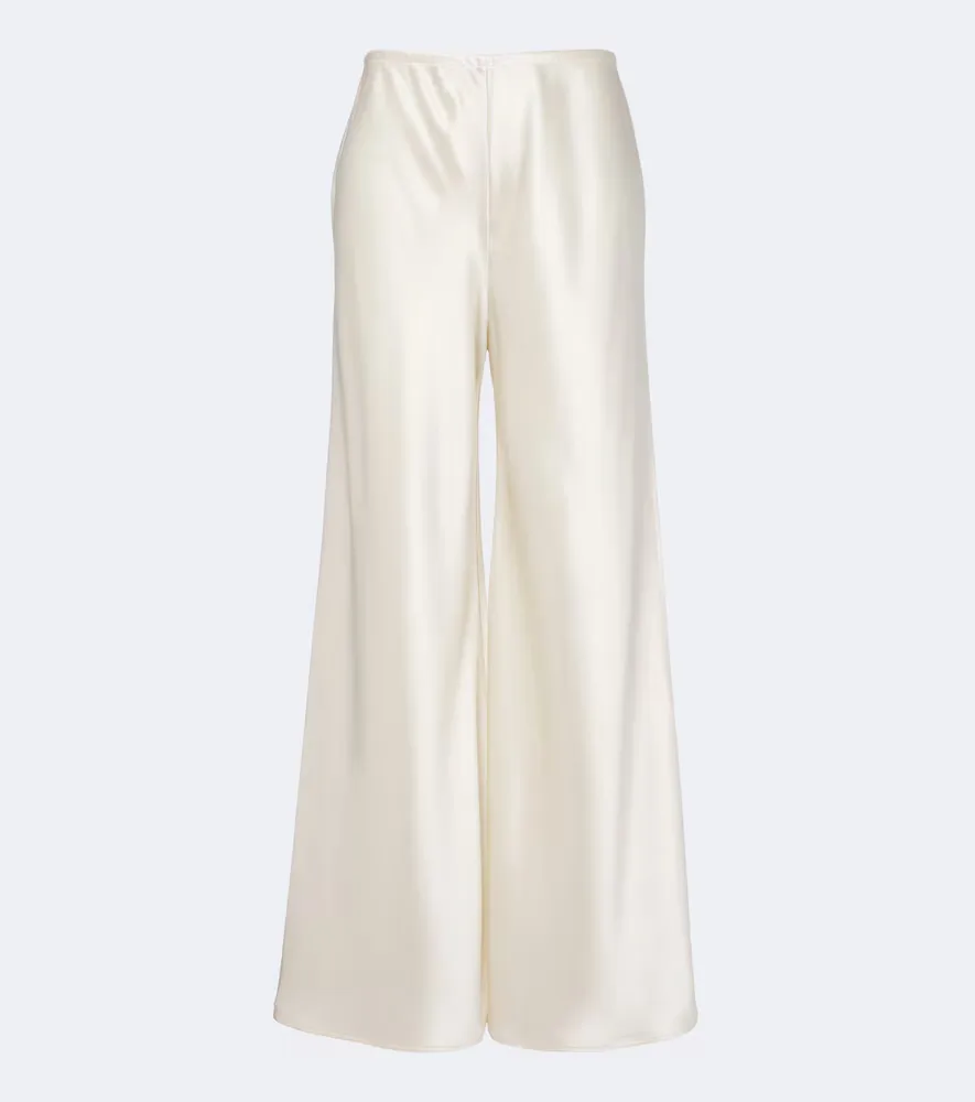 Barb Satin Wide-Leg Pants by Leset