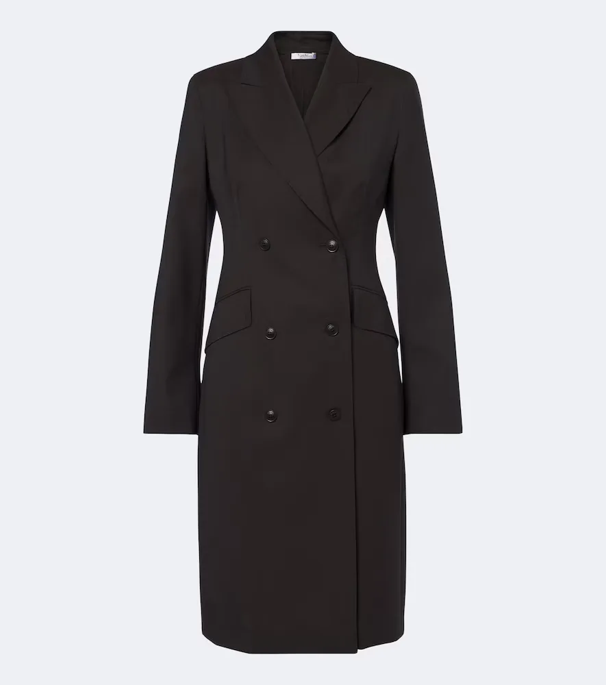 Double-Breasted Virgin Wool Blazer Dress by Max Mara