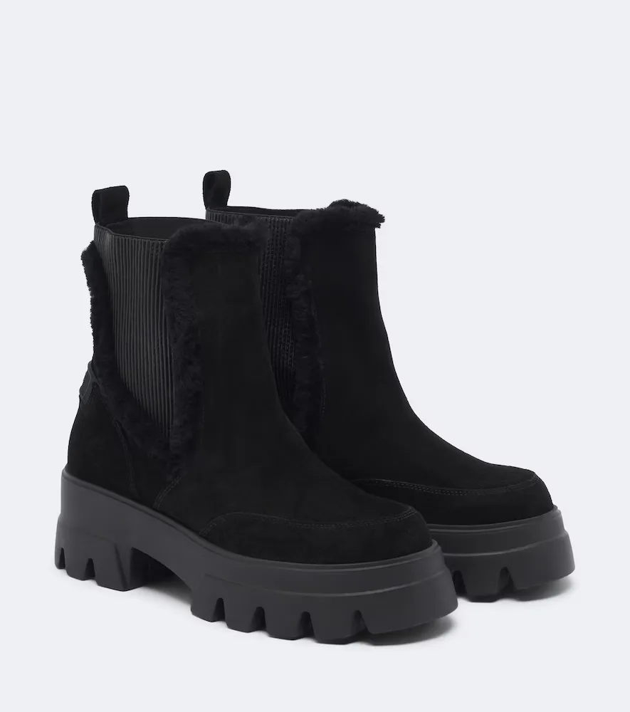 Sapporo Shearling-Trimmed Suede Ankle Boots by Bogner