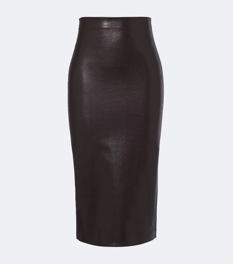 Croc-Effect Pencil Skirt by Wolford