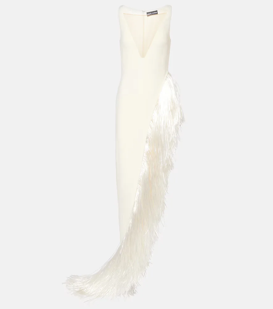 Fringed Asymmetric Cady Gown by David Koma