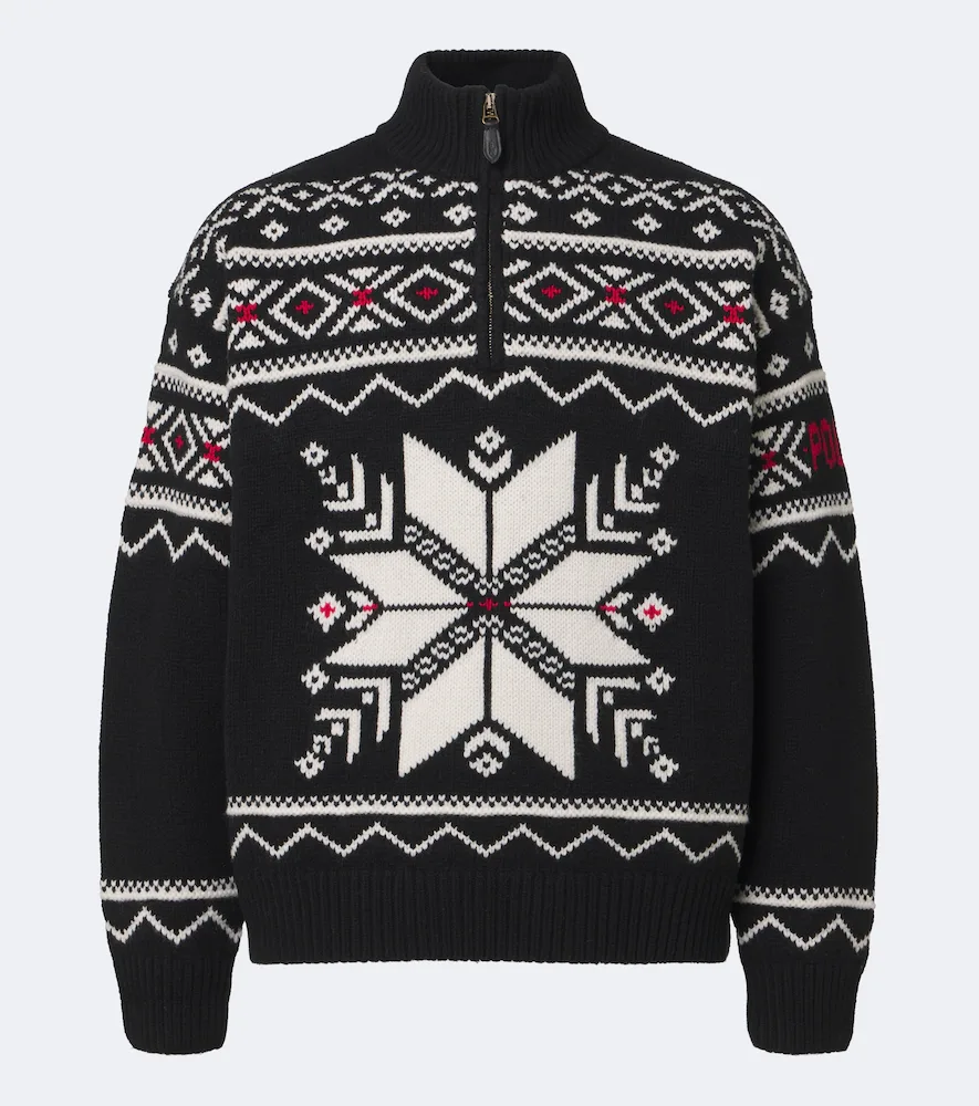 Intarsia Wool Half-Zip Sweater by Polo Ralph Lauren