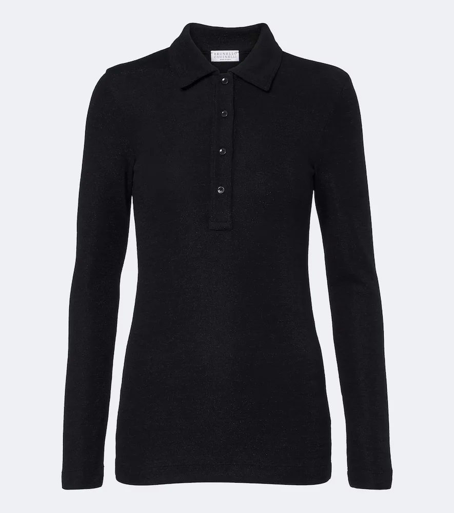 Wool-Blend Polo Sweater by Brunello Cucinelli