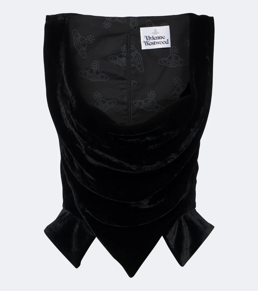 Sunday Draped Velvet Bustier Top by Vivienne Westwood