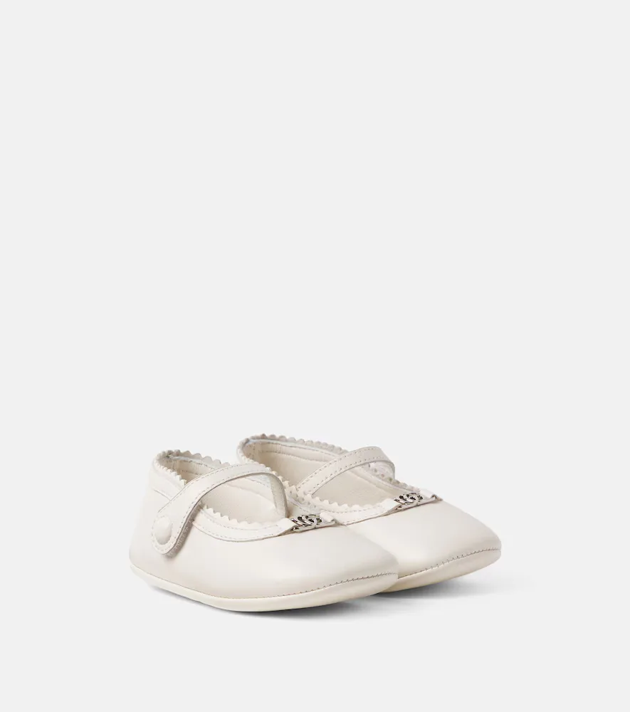 Double G Leather Mary Jane Flats by Gucci