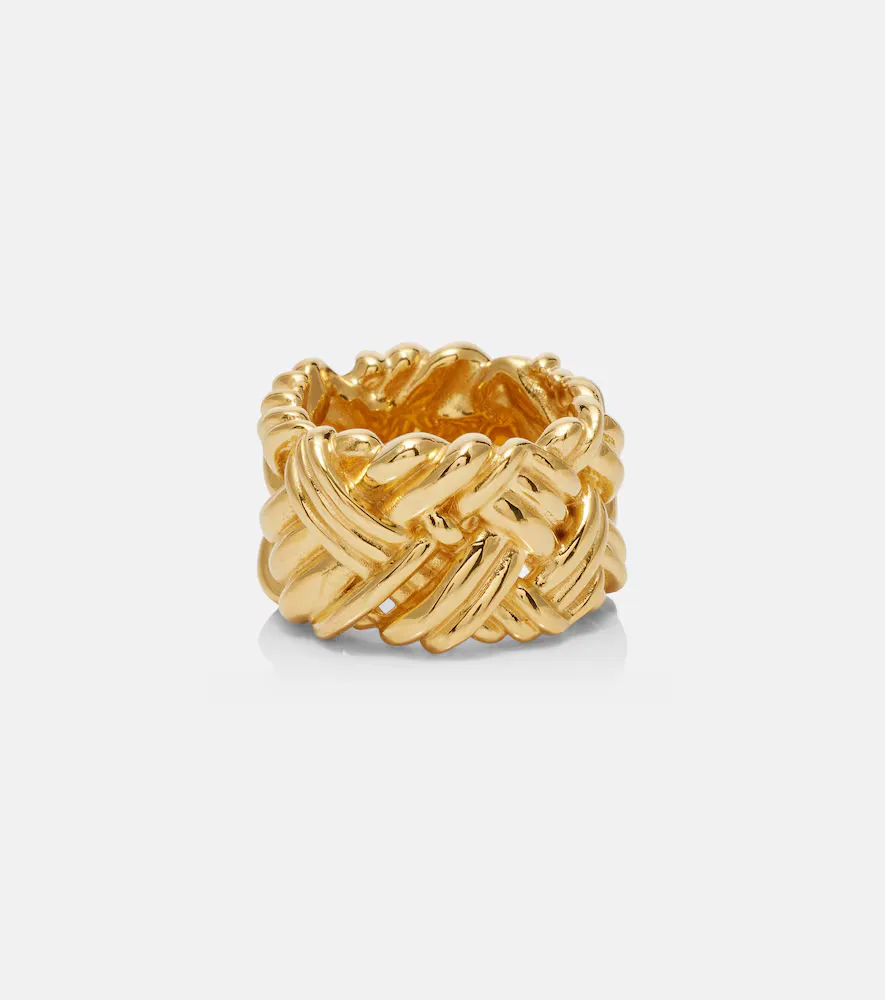 Intreccio Gold-Plated Sterling Silver Ring by Bottega Veneta