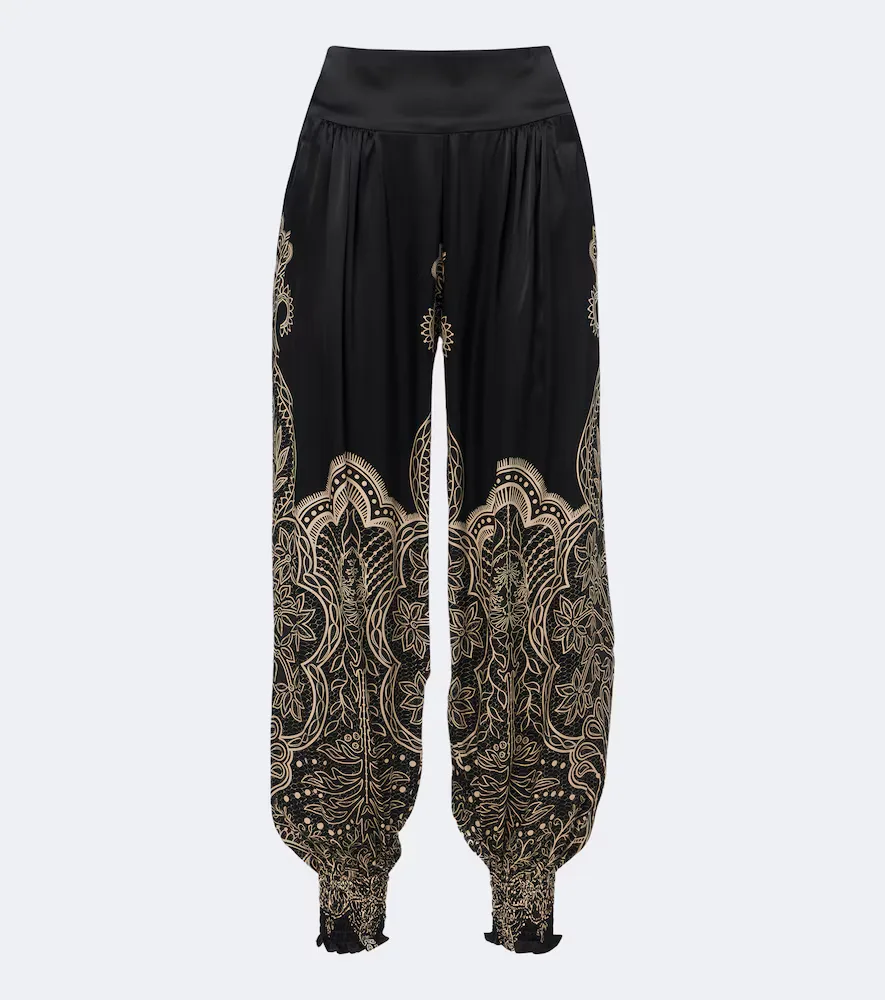 Printed Silk Balloon Pants by Johanna Ortiz