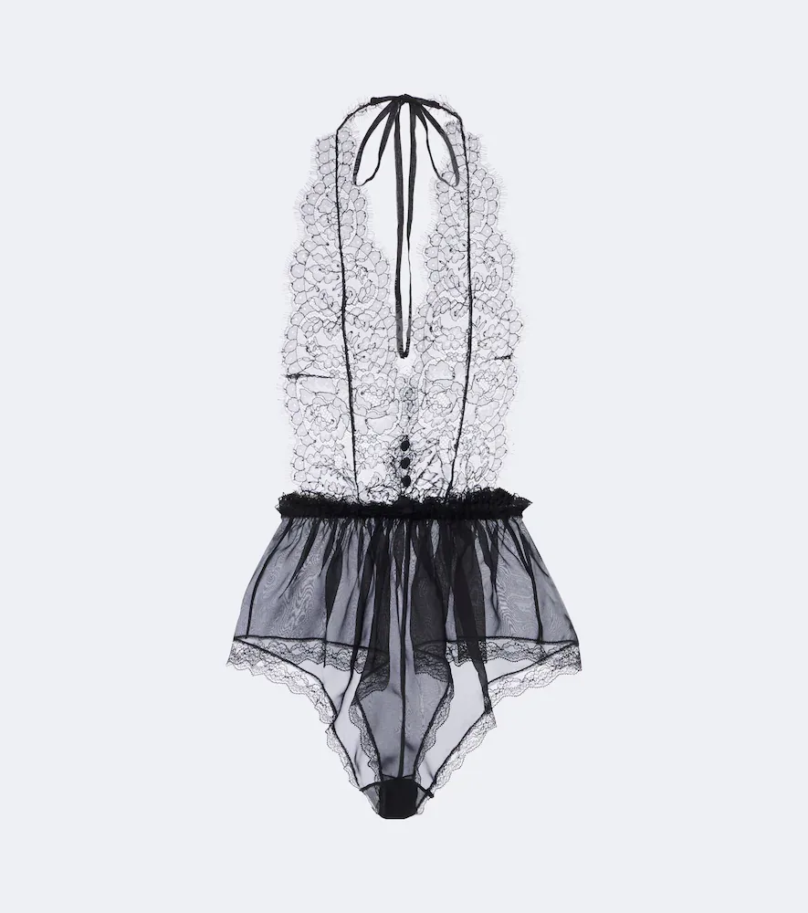Sheer Silk and Cotton-Blend Lace Bodysuit by Dolce&Gabbana