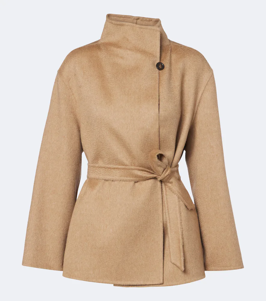 Camel Hair and Mohair Wrap Coat by Max Mara