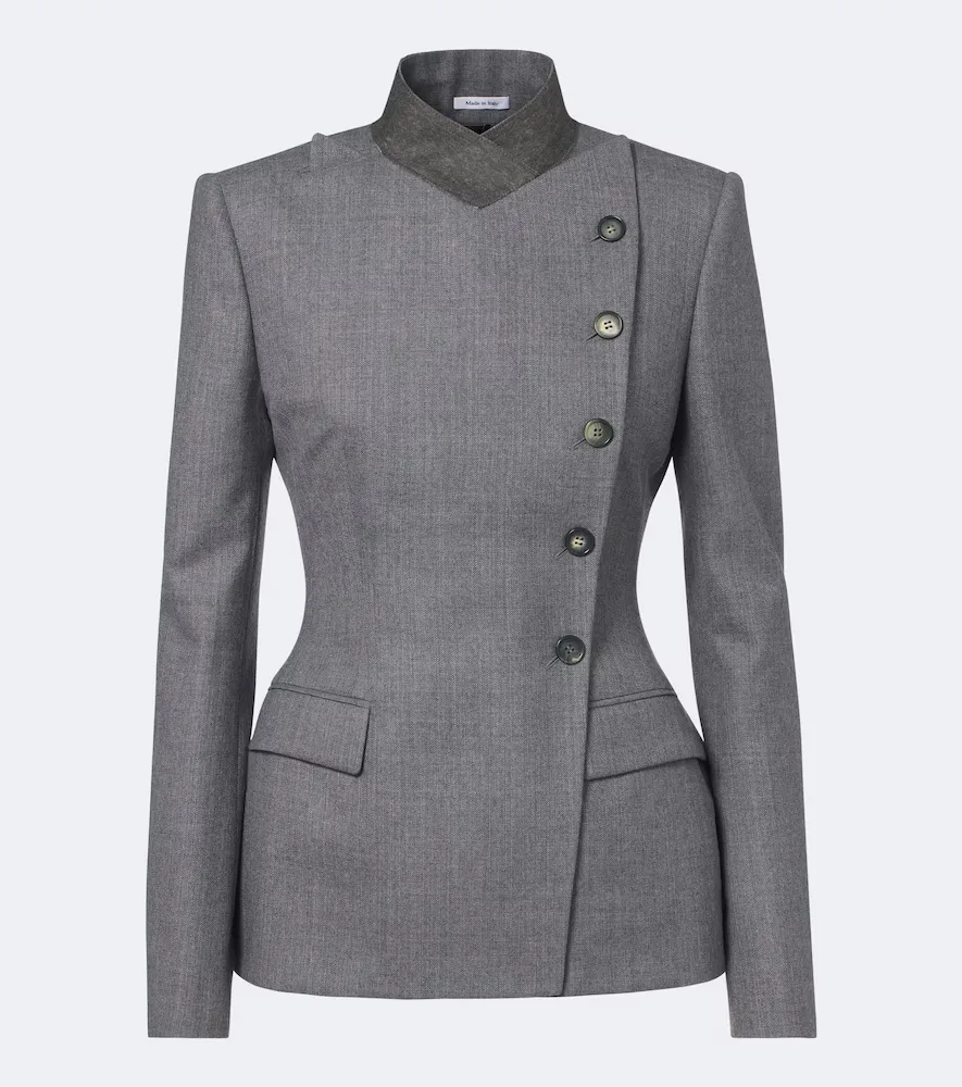 Pinstripe Peplum Wool Blazer by Mcqueen