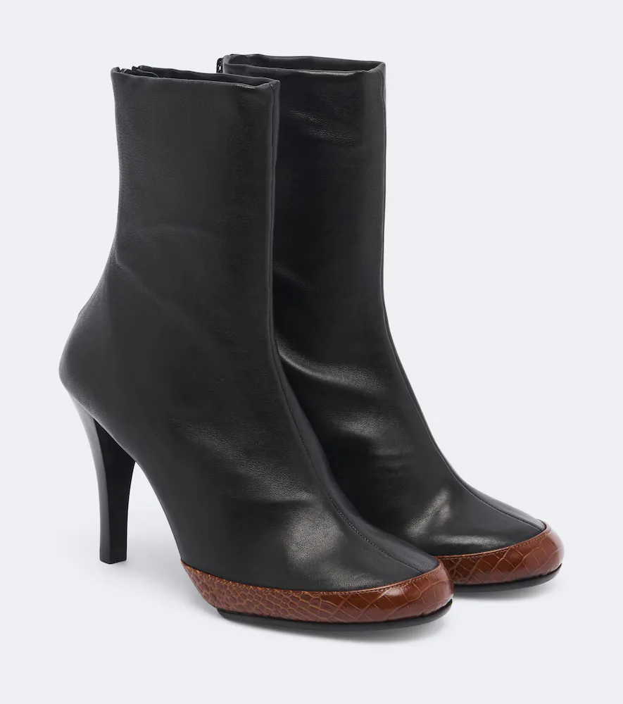 Luna Croc-Effect Leather Ankle Boots by Jude