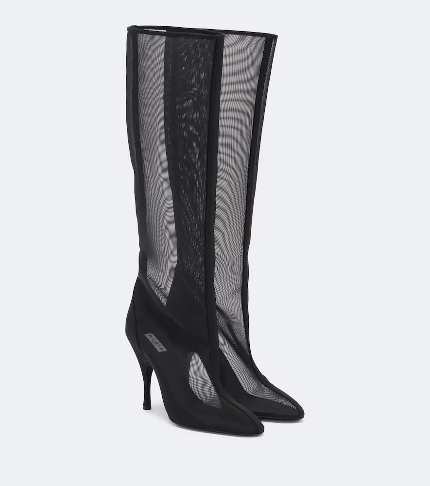 Mesh Knee-High Boots by Alaia