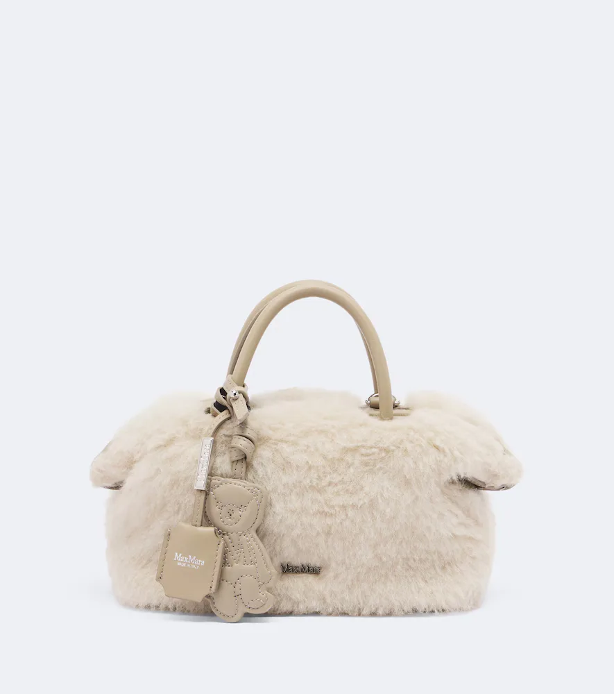 Small Leather-Trimmed Teddy Top-Handle Bag by Max Mara