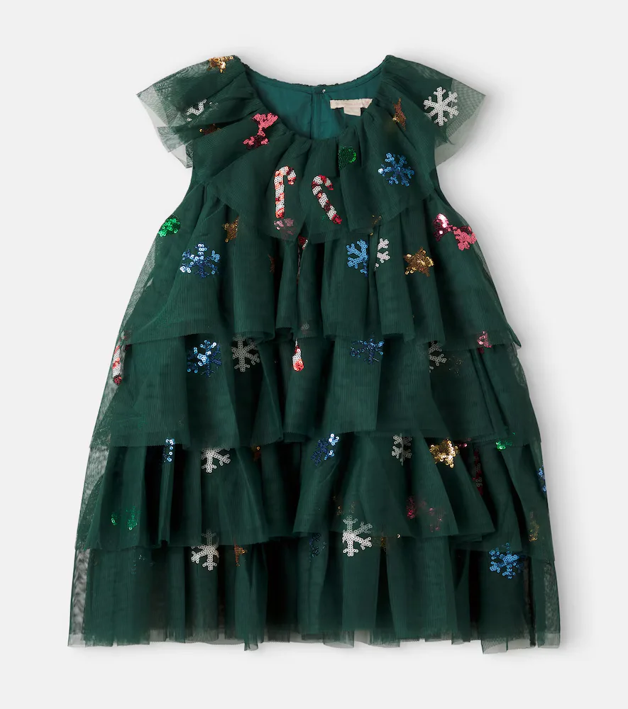 Yvonne Sequined Ruffled Tulle Dress by Konges Slojd