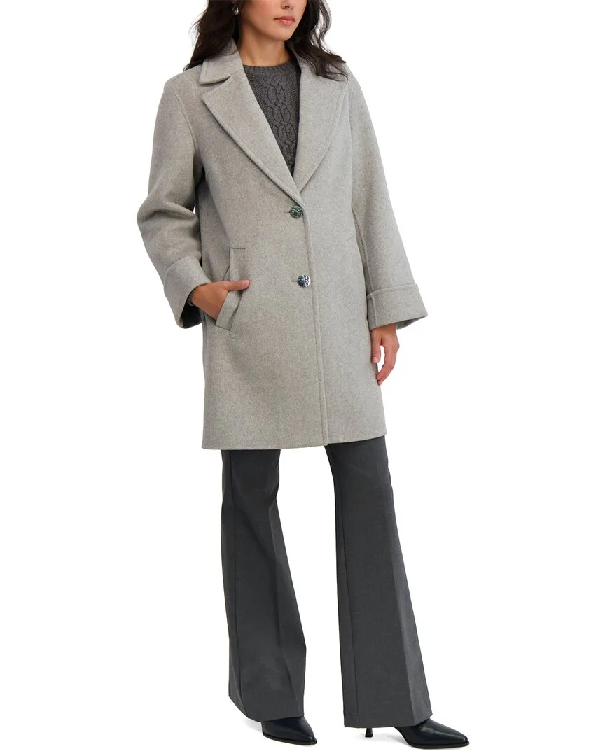 Sandra Medium Wool-Blend Coat by Tahari