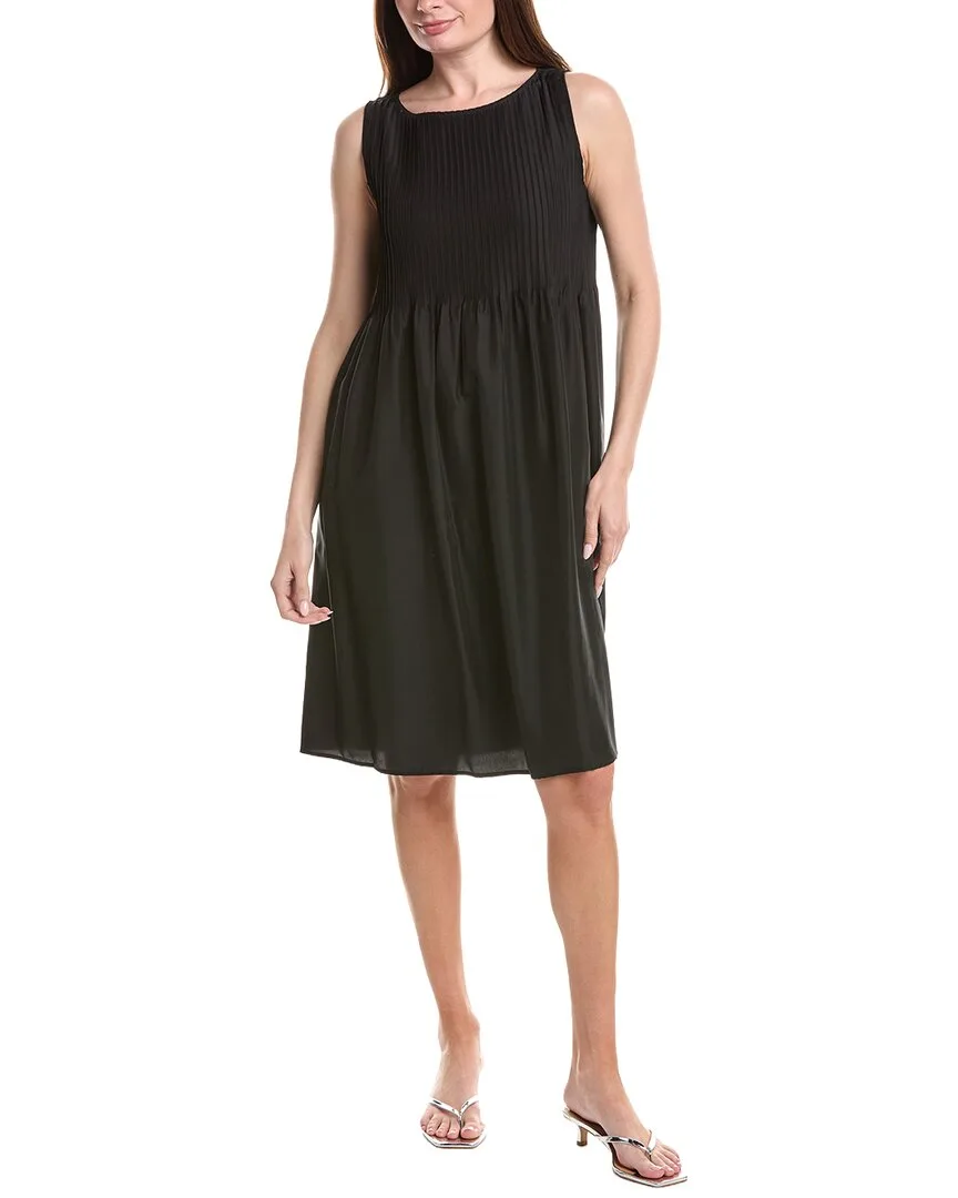 Pleated Silk Midi Dress by Eileen Fisher
