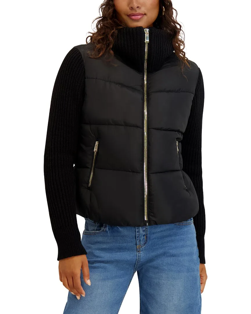 Wool Blend Notch Collar Fringe Button Front by Kensie
